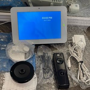 Security System IQ PANEL 2. WIRELESS SkyBell Doorbell camera. Indoor camera.